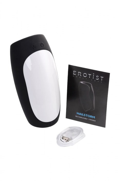 Черно-белый перезаряжаемый мастурбатор Erotist Hailstorm - Erotist Adult Toys - в Димитровграде купить с доставкой