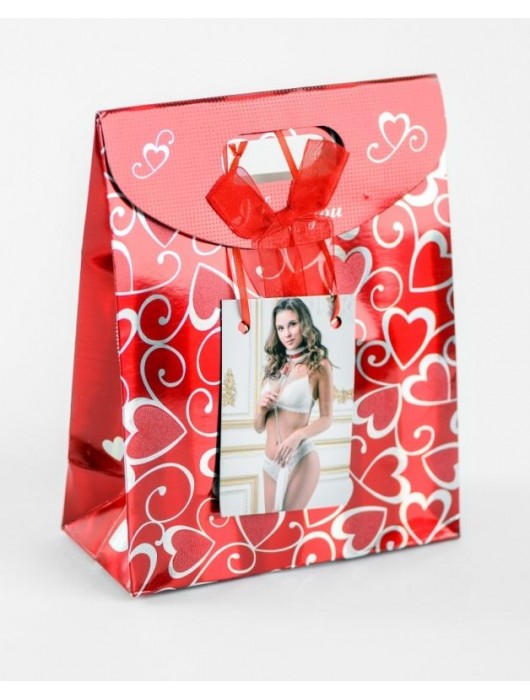 Бело-красный ошейник из натуральной кожи с нежным мехом - БДСМ Арсенал - купить с доставкой в Димитровграде