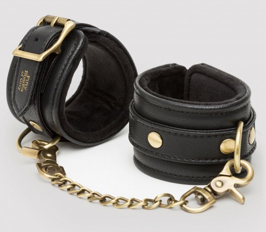 Черные наручники Bound to You Faux Leather Wrist Cuffs - Fifty Shades of Grey - купить с доставкой в Димитровграде