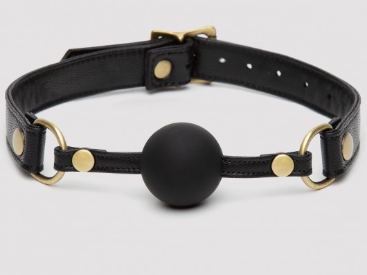 Черный кляп-шар Bound to You Faux Leather Ball Gag - Fifty Shades of Grey - купить с доставкой в Димитровграде