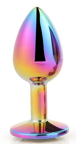 Голографическая анальная втулка с радужным кристаллом - 7,1 см. - Dream Toys - купить с доставкой в Димитровграде