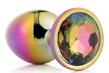 Голографическая анальная втулка с радужным кристаллом - 7,1 см. - Dream Toys - купить с доставкой в Димитровграде