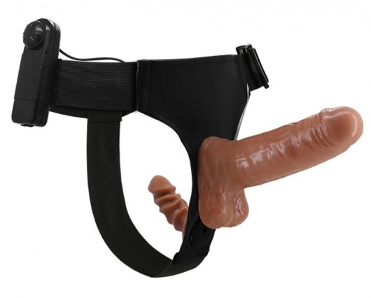 Страпон с вагинальной пробкой и вибрацией Ultra Passionate Harness - 16 см. - Baile - купить с доставкой в Димитровграде