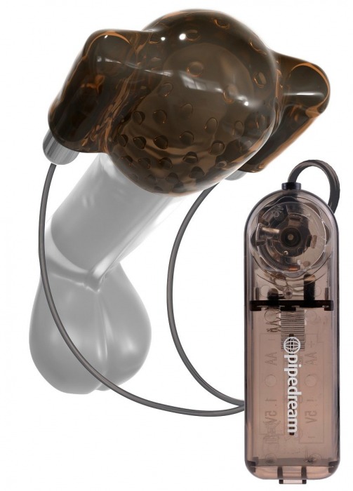 Дымчатый вибростимулятор головки пениса Dual Vibrating Head Teaser - Pipedream - в Димитровграде купить с доставкой