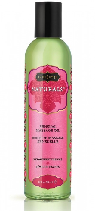 Массажное масло Naturals Strawberry Dreams с ароматом клубники - 236 мл. - Kama Sutra - купить с доставкой в Димитровграде