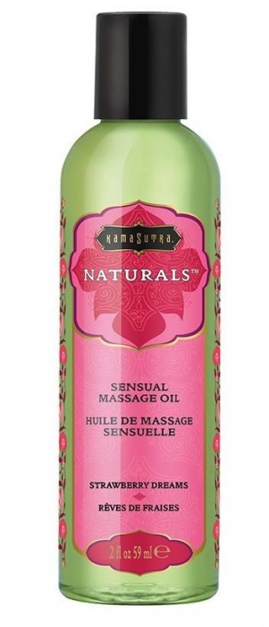 Массажное масло Naturals Strawberry Dreams с ароматом клубники - 59 мл. - Kama Sutra - купить с доставкой в Димитровграде