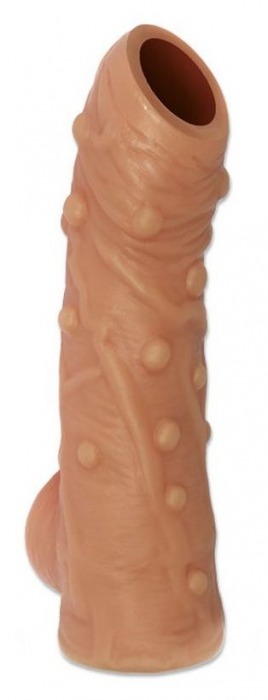 Телесная насадка с пупырышками и открытой головкой Nude Sleeve M - 12 см. - KOKOS - в Димитровграде купить с доставкой