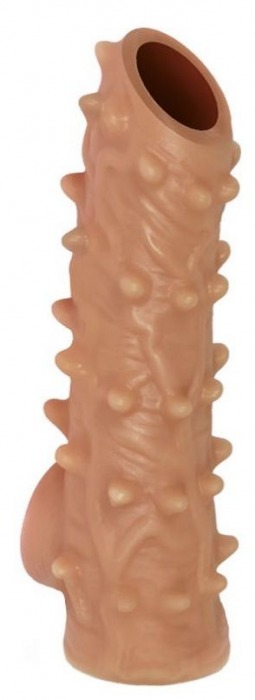 Телесная насадка с шипами и открытой головкой Nude Sleeve M - 12 см. - KOKOS - в Димитровграде купить с доставкой