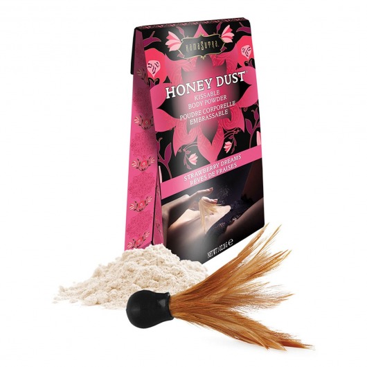 Пудра для тела Honey Dust Body Powder с ароматом клубники - 28 гр. - Kama Sutra - купить с доставкой в Димитровграде