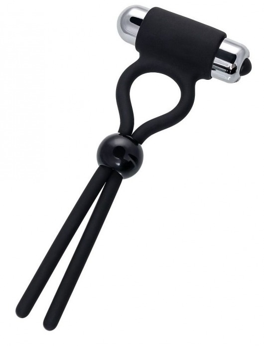 Черное эрекционное лассо Ect с виброэлементом - A-toys - в Димитровграде купить с доставкой