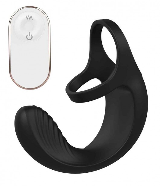 Черный анальный стимулятор с эрекционными кольцами Remote Couple Teaser - Dream Toys - в Димитровграде купить с доставкой
