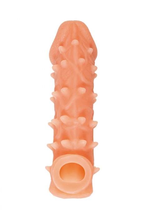 Телесная закрытая насадка с пупырышками Cock Sleeve Size M - 15,6 см. - KOKOS - в Димитровграде купить с доставкой