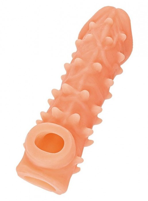 Телесная закрытая насадка с пупырышками Cock Sleeve Size L - 17,6 см. - KOKOS - в Димитровграде купить с доставкой