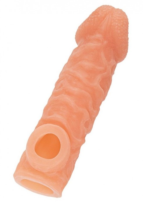 Телесная закрытая насадка с шершавой головкой Cock Sleeve Size M - 15,6 см. - KOKOS - в Димитровграде купить с доставкой