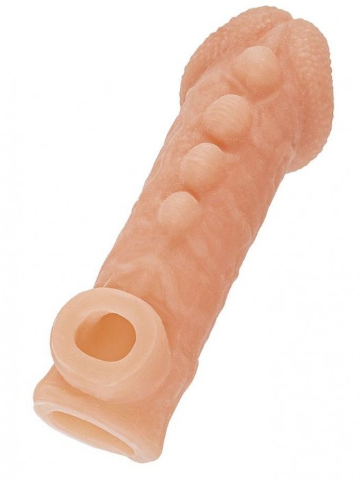 Телесная закрытая насадка с шишечками Cock Sleeve Size S - 13,8 см. - KOKOS - в Димитровграде купить с доставкой