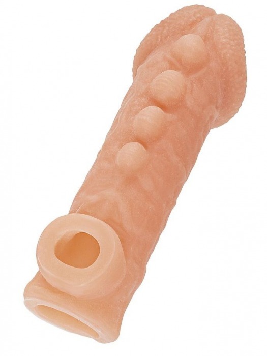 Телесная закрытая насадка с шишечками Cock Sleeve Size L - 17,6 см. - KOKOS - в Димитровграде купить с доставкой