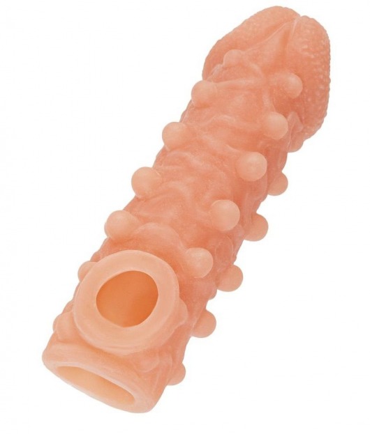 Телесная закрытая насадка с шариками Cock Sleeve Size M - 15,6 см. - KOKOS - в Димитровграде купить с доставкой