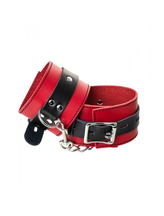 Красно-черные оковы на ноги из кожи - ToyFa - купить с доставкой в Димитровграде