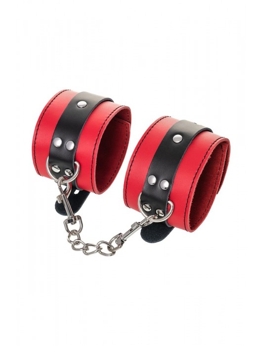Красно-черные оковы на ноги из кожи - ToyFa - купить с доставкой в Димитровграде