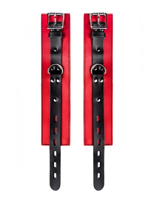 Красно-черные оковы на ноги из кожи - ToyFa - купить с доставкой в Димитровграде