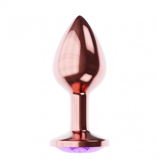 Пробка цвета розового золота с фиолетовым кристаллом Diamond Amethyst Shine L - 8,3 см. - Lola Games - купить с доставкой в Димитровграде