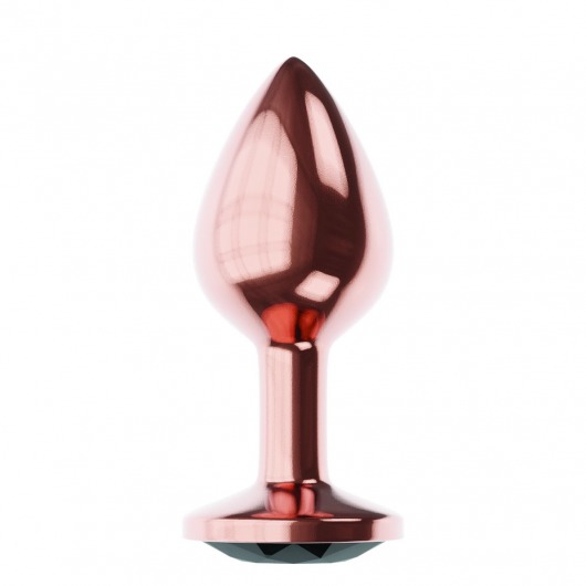 Пробка цвета розового золота с черным кристаллом Diamond Jet Shine L - 8,3 см. - Lola Games - купить с доставкой в Димитровграде