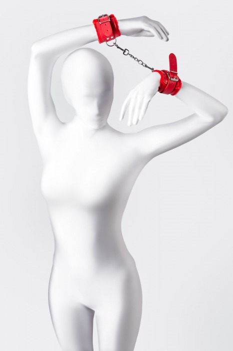 Красные наручники Anonymo из искусственной кожи - ToyFa - купить с доставкой в Димитровграде