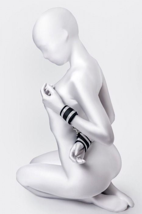 Серебристо-черные наручники Anonymo - ToyFa - купить с доставкой в Димитровграде