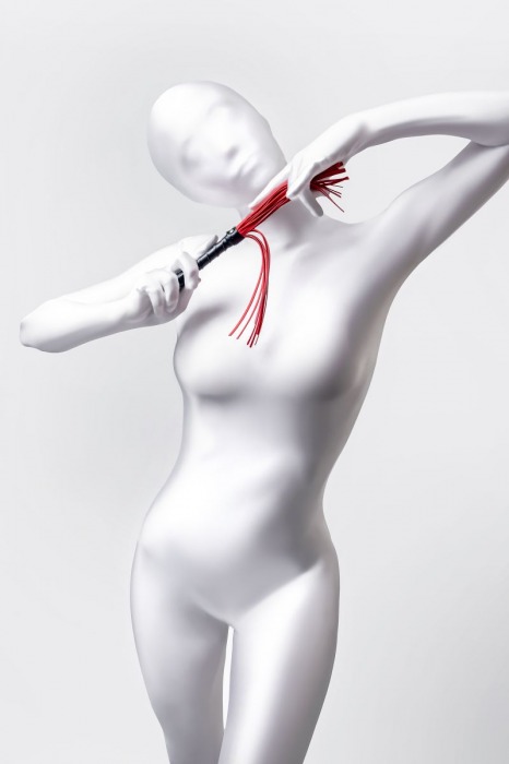 Красно-черный флоггер Anonymo - 28 см. - ToyFa - купить с доставкой в Димитровграде