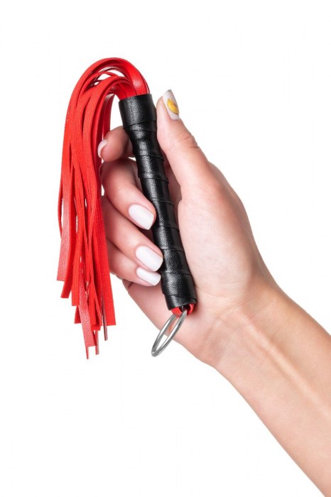 Красно-черный флоггер Anonymo - 28 см. - ToyFa - купить с доставкой в Димитровграде