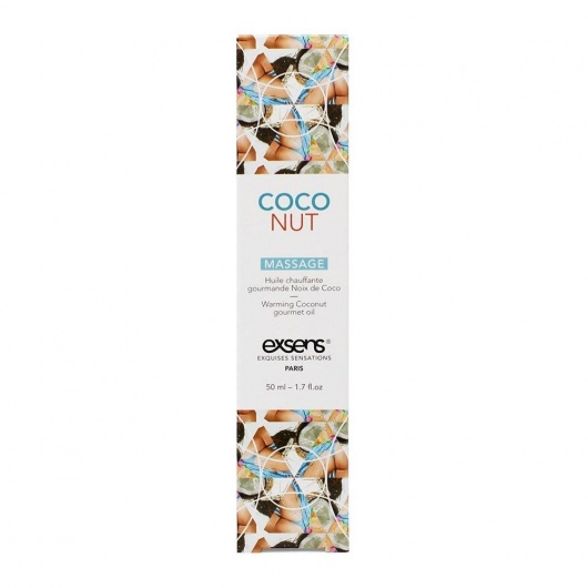 Разогревающее массажное масло с ароматом кокоса Gourmet Coconut - 50 мл. - Exsens - купить с доставкой в Димитровграде