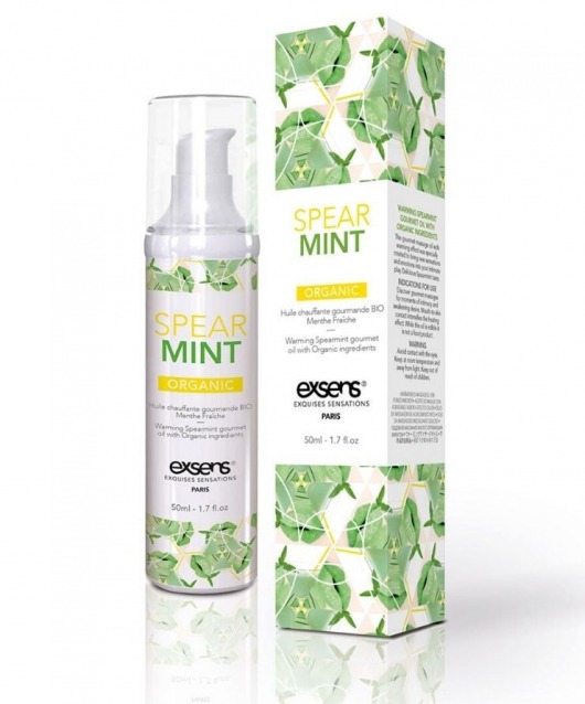 Разогревающее массажное масло Gourmet Spearmint Organic с органическими ингредиентами - 50 мл. - Exsens - купить с доставкой в Димитровграде