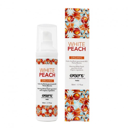 Разогревающее массажное масло Gourmet White Peach Organic с органическими ингредиентами - 50 мл. - Exsens - купить с доставкой в Димитровграде