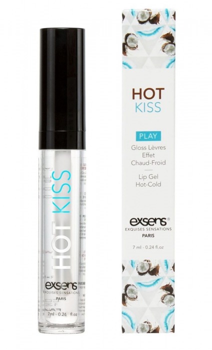 Блеск для губ Hot Kiss Coconut с ароматом кокоса - 7 мл. - Exsens - купить с доставкой в Димитровграде