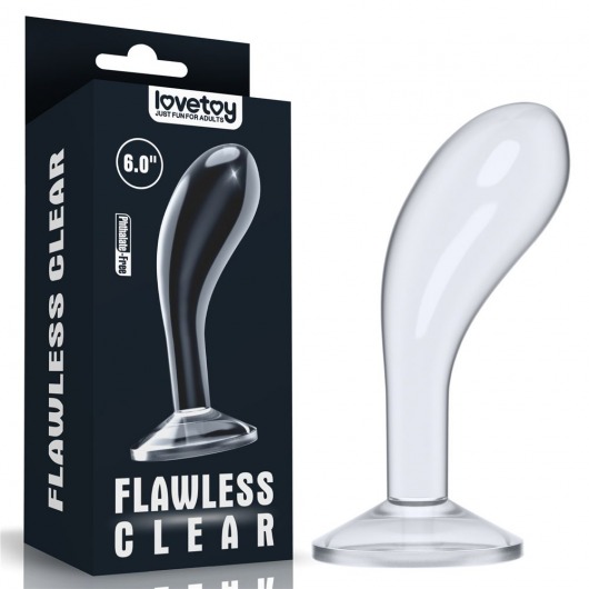 Прозрачный стимулятор простаты Flawless Clear Prostate Plug - 15 см. - Lovetoy - в Димитровграде купить с доставкой