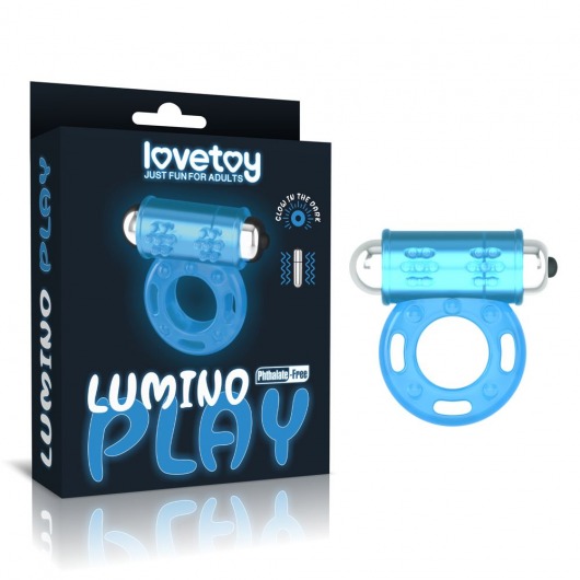 Голубое, светящееся в темноте эрекционное виброкольцо Lumino Play Vibrating Penis Ring - Lovetoy - в Димитровграде купить с доставкой