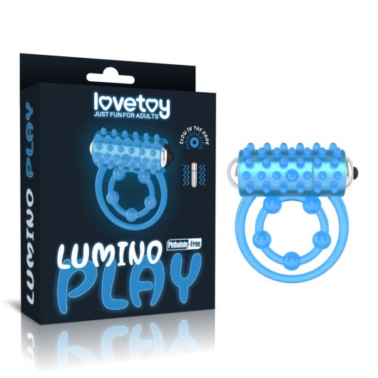 Голубое, светящееся в темноте виброкольцо Lumino Play Vibrating Penis Ring - Lovetoy - в Димитровграде купить с доставкой