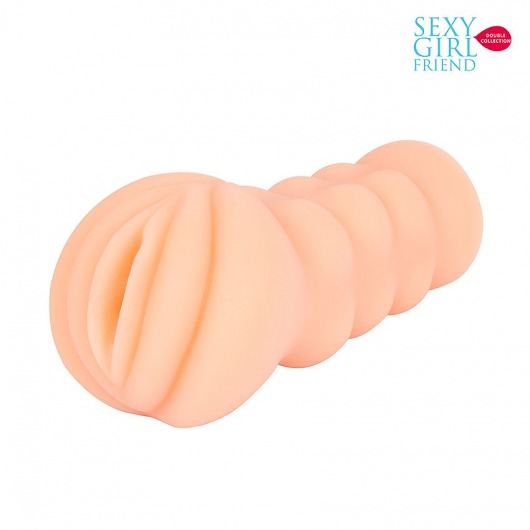 Телесный мастурбатор-вагина с комплектом эрекционных колец - Bior toys - в Димитровграде купить с доставкой