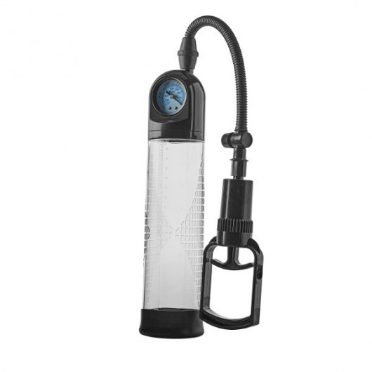 Прозрачная вакуумная помпа с манометром Deluxe Penis Pump - Dream Toys - в Димитровграде купить с доставкой