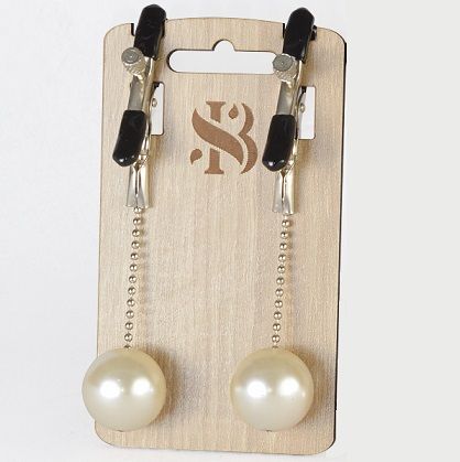 Зажимы на соски с бусинами под жемчуг Pearl - Sitabella - купить с доставкой в Димитровграде