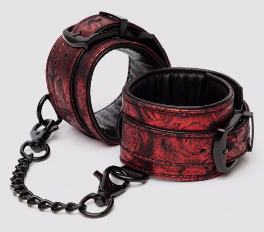 Красно-черные наручники Reversible Faux Leather Wrist Cuffs - Fifty Shades of Grey - купить с доставкой в Димитровграде