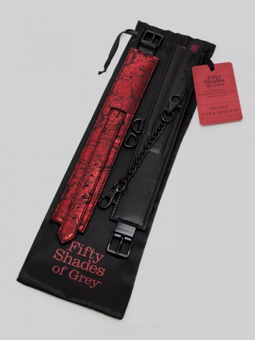 Красно-черные оковы Reversible Faux Leather Ankle Cuffs - Fifty Shades of Grey - купить с доставкой в Димитровграде