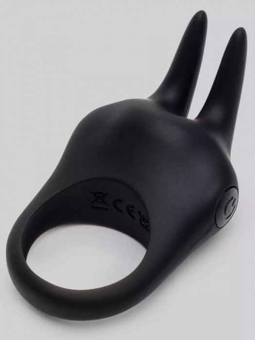 Черное эрекционное виброкольцо Sensation Rechargeable Vibrating Rabbit Love Ring - Fifty Shades of Grey - в Димитровграде купить с доставкой