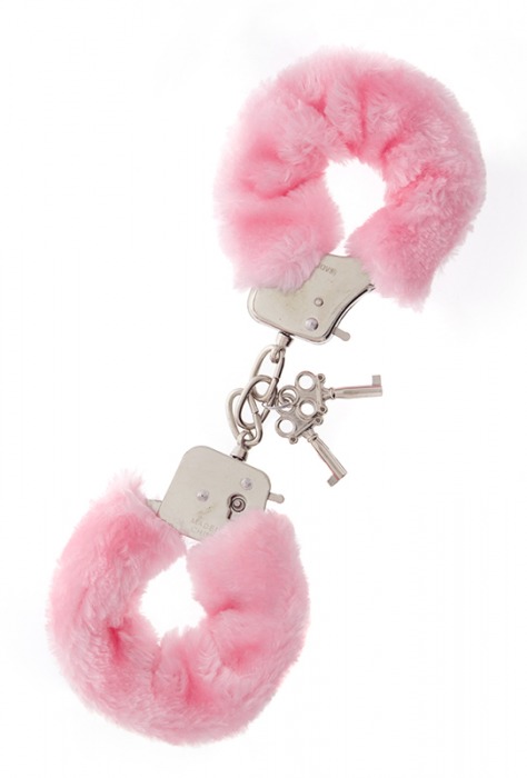 Металлические наручники с розовой меховой опушкой METAL HANDCUFF WITH PLUSH PINK - Dream Toys - купить с доставкой в Димитровграде