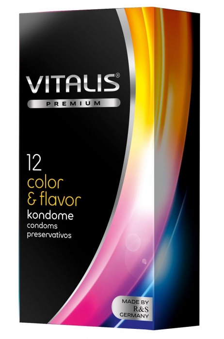 Цветные ароматизированные презервативы VITALIS PREMIUM color   flavor - 12 шт. - Vitalis - купить с доставкой в Димитровграде