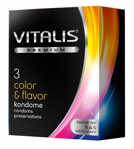 Цветные ароматизированные презервативы VITALIS PREMIUM color   flavor - 3 шт. - Vitalis - купить с доставкой в Димитровграде