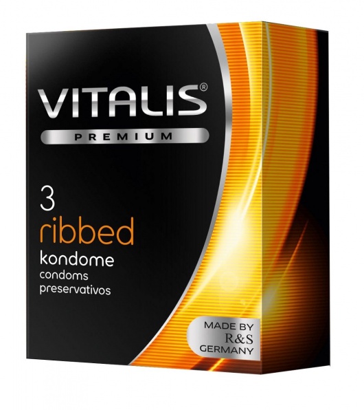 Ребристые презервативы VITALIS PREMIUM ribbed - 3 шт. - Vitalis - купить с доставкой в Димитровграде