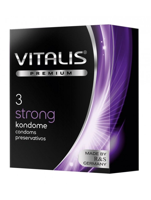 Презервативы с утолщенной стенкой VITALIS PREMIUM strong - 3 шт. - Vitalis - купить с доставкой в Димитровграде