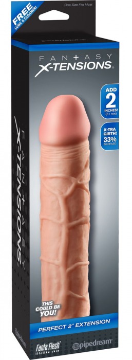 Телесная насадка Fantasy X-tensions Perfect 2  Extension - 20,3 см. - Pipedream - в Димитровграде купить с доставкой