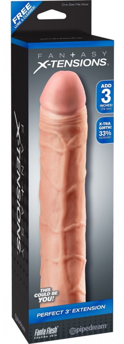 Телесная удлиняющая насадка Perfect 3 Extension - 22 см. - Pipedream - в Димитровграде купить с доставкой